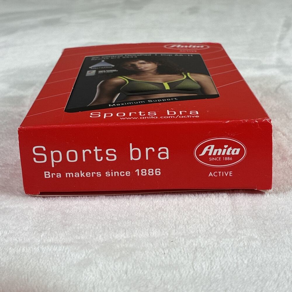 DeltaPad by ANITA 5544 - 30F Black/Neon New in Box Air Control Sports Bra Chrty - Picture 4 of 6